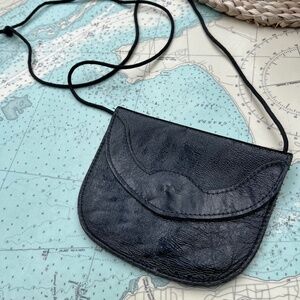 Vintage 90s Mini Black Leather Pocket Purse